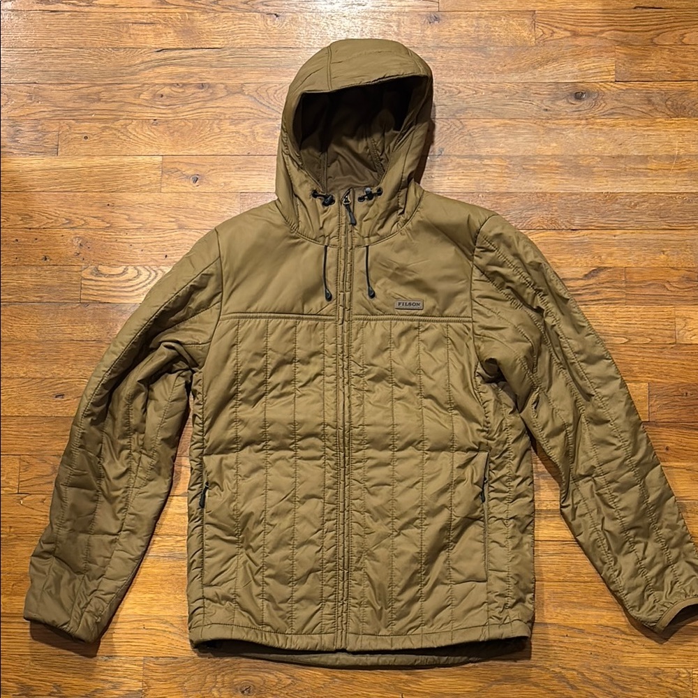 Mens Filson UltraLight primaloft hooded insulated jacket XS